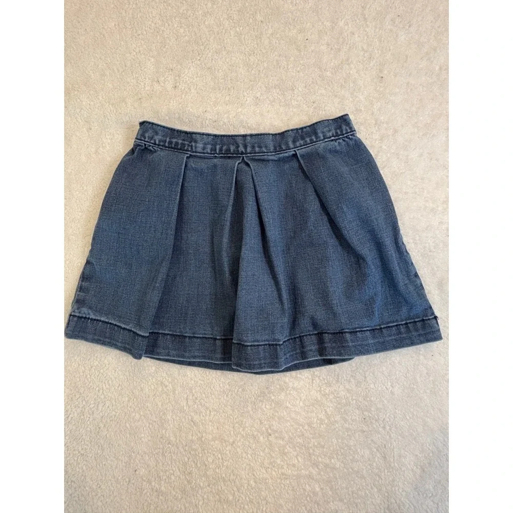 Gap Toddler Girls Blue Denim Pleated Skirt Elastic Waist Size 3 Years 3T 975105
